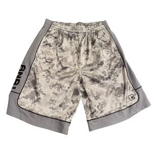 Vintage AND1 Basketball Shorts Adult XL Silver Camo Y2K Shiny Dazzle Shimmer